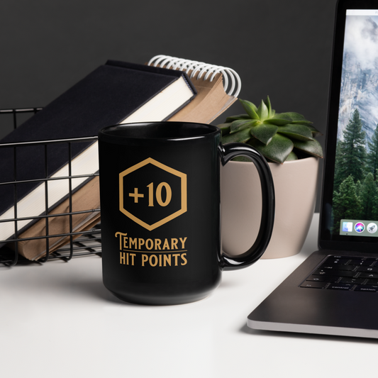 +10 Temporary Hit Points - Black Glossy Mug