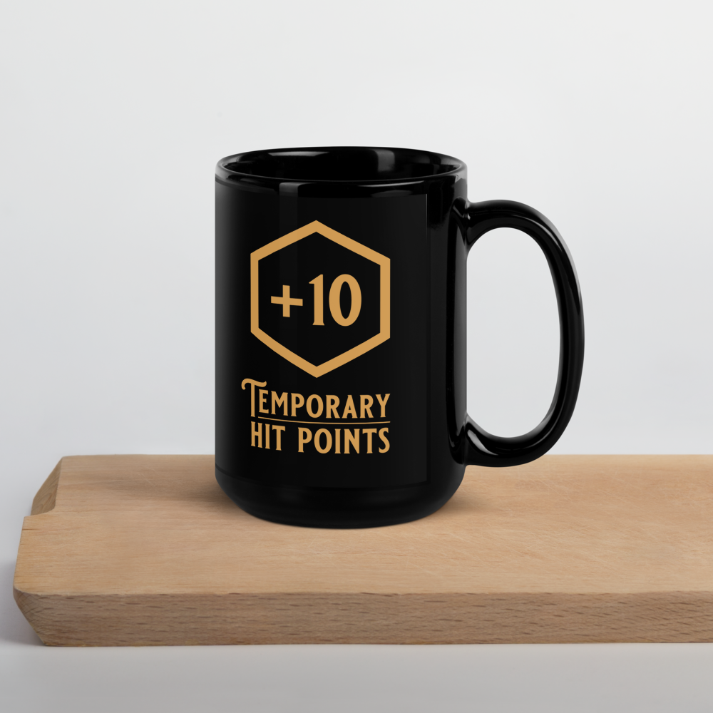 +10 Temporary Hit Points - Black Glossy Mug