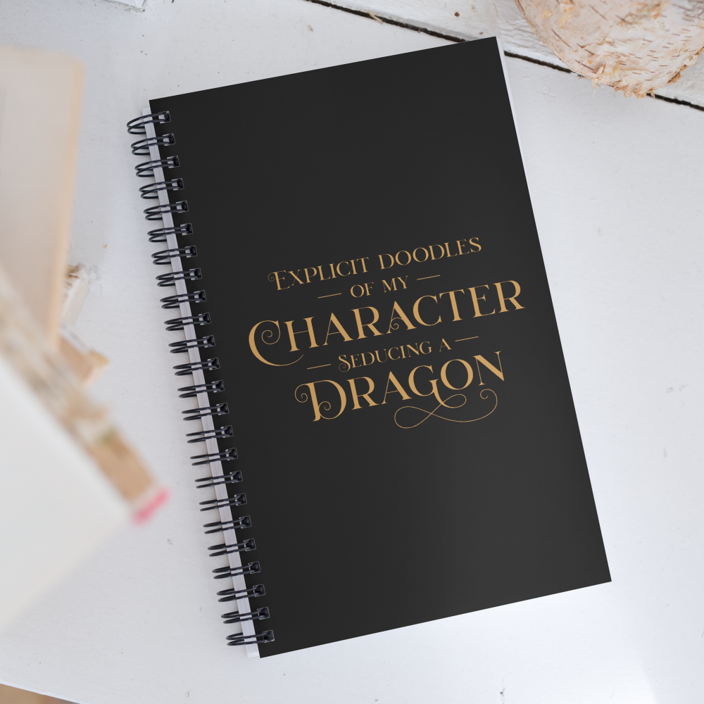 Explicit Doodles of my Character Seducing a Dragon - Spiral Notebook