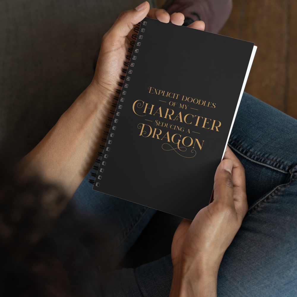 Explicit Doodles of my Character Seducing a Dragon - Spiral Notebook