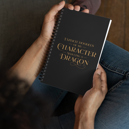 Explicit Doodles of my Character Seducing a Dragon - Spiral Notebook